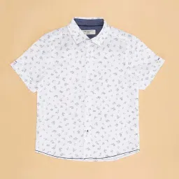 Pantaloons Junior White Cotton Floral Print Shirt image 3