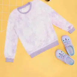 Pantaloons Junior Girls Pastel Lilac Solid Full Sleeves Sweatshirts & Hoodies-picture-20