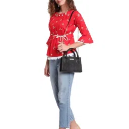 Spice Art Black Textured Small Handbag image 2