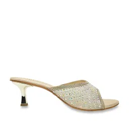 Rocia by Regal Women's Golden Casual Stilettos image 3
