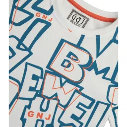 Gini & Jony Kids White Printed T-Shirt image 3