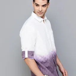 code by lifestyle Code Unwind Dusty Lavendar Cotton Regular Fit Ombre Shirt image 3