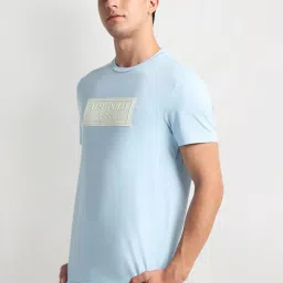 U.S. Polo Assn. Blue Cotton Slim Fit Printed T-Shirt image 3