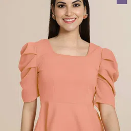 Mast & Harbour Women Pack of 2 Square Neck Puff Sleeves Peplum Top-picture-40