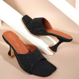 Scentra Women's Black Casual Sandals-image-11