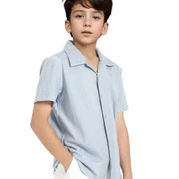 Rare Ones Boys Blue Cotton Jacquard Shirt image 3
