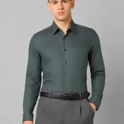 Louis Philippe Green Cotton Slim Fit Printed Shirt-picture-28