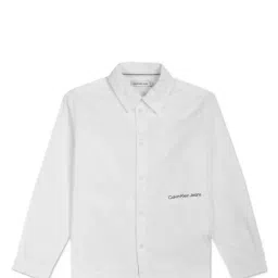 Calvin Klein Jeans Kids White Cotton Regular Fit Full Sleeves Shirt-image-14