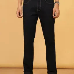 Wrangler Navy Straight Fit Lightly Washed Jeans-picture-27