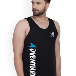 SLOWLORIS Pack Of 2 Printed Cotton Gym Vests VSL26 CMB(CHS NAVY)(ADV BLACK) image 3