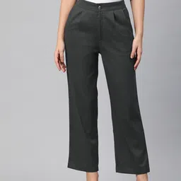 Popnetic High-Rise Pleated Pure Cotton Parallel Trousers-image-59