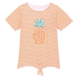 Under Fourteen Only Kids Orange Embellished T-Shirt-image-98