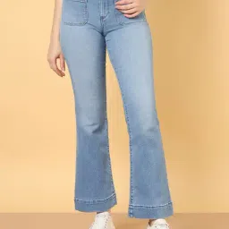 Wrangler Light Blue Flared Fit High Rise Jeans-picture-30