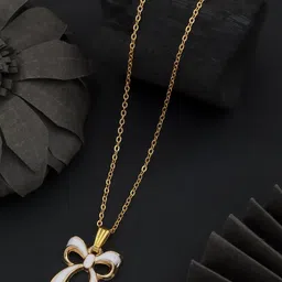 Birado Jewellery Women Set Of 2 Gold-Plated Stones Studded Pendant & Chains image 4