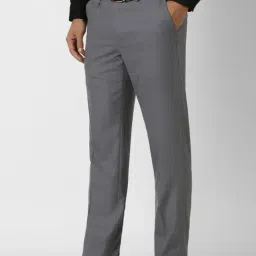Van Heusen Grey Slim Fit Checks Trousers image 3