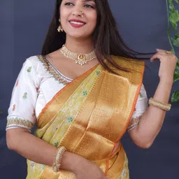 amirat Woven Design Zari Pure Silk Kanjeevaram Saree image 5