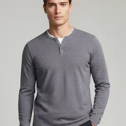 Celio Men Pullover Henley Neck Sweaters-image-10