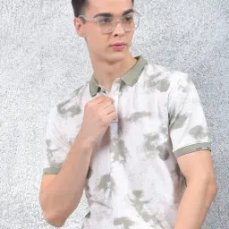 Crimsoune Club Green Blended Slim Fit Printed Polo T-Shirt-image-38