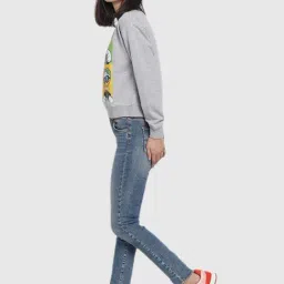 Bewakoof Women's Grey Mickey Graphic Printed Sweatshirt image 5