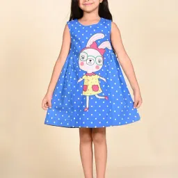 LilPicks Kids Blue Printed Dress-image-76