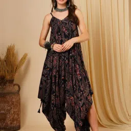 Globus Navy Floral Print Jumpsuit-image-85