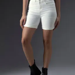 High Star White Cotton Regular Fit Shorts-picture-19