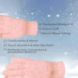LOOM LEGACY Women's Winter Wear Touchscreen Woollen Gloves image 3
