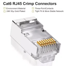 Mak World 8P8C RJ45 Metal Shielded Male Plug Crimp Connector ‎Male-to-Male for Computer, IP Phone, Network Printer, Router image 5