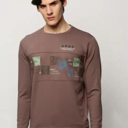 showoffff SHOWOFF Taupe Slim Fit Printed Sweatshirt-picture-48