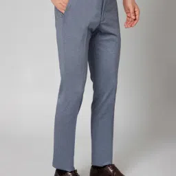 Cantabil Slate Grey Regular Fit Flat Front Trousers image 3