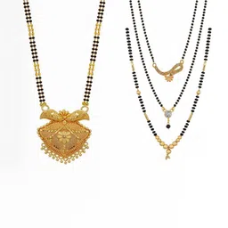 Bhanu diam Gold-Plated Brass Mangalsutra image 1