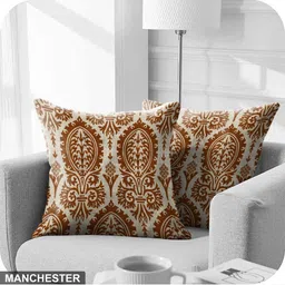 CASABLEU Beige & Brown 2 Pieces Ethnic Motifs Square Cushion Covers image 4
