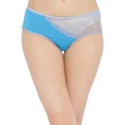 Clovia Blue Lace Hipster Panty-image-80