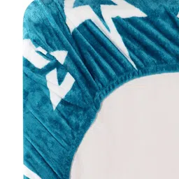 Terryfox Blue & White 350 TC Floral Printed Velvet Bedsheet Set image 4