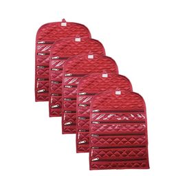 atorakushon 5-Pcs Maroon Self-Design Jewellery Organiser-picture-33