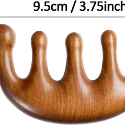 CORSULA Wooden Massage Comb, Wooden Scalp Massager, Scalp Gua Sha for Stress Relax, Round & Wide Tooth Hair Comb, Hair Care Massage Comb image 4