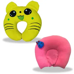 Chinmay Kids Mustard Seeds, Polyester Fibre Animals Baby Pillow Pack of 2 New Yellow, Pink-picture-30