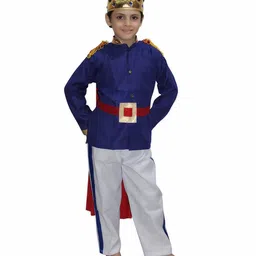 Kaku Fancy Dresses Prince Theme Costume Set - White & Blue-picture-25