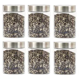 Femora Borosilicate Glass Screw Jar With Steel Lid, 350 ML, Set of 6-picture-11