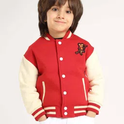 Somersault Full Sleeves Animal Patch Detailed Jacket - Red-image-64