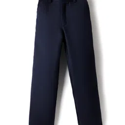 kookie kids india Kookie Kids Woven Full Sleeves Solid Back Elasticated Pant With Pockets - Navy Blue-picture-27
