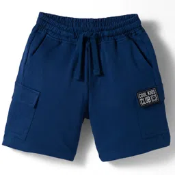 kookie kids india Kookie Kids Terry Knit Above Knee Length Shorts With Badge Detailing - Navy Blue-picture-11