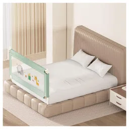 Kids Station Foldable Bed Rail Guard for Kids & Toddlers 1 Side, Green (150 x 80 cm) Adjustable Height, Baby Safety Fence for King Size Bed (5ft, Basic)-picture-25