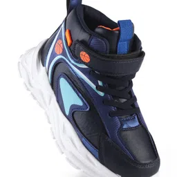 Pine Kids Sneaker Shoes With Velcro Closure & Basket Ball Print - Blue-picture-26