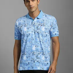 Louis Philippe Sport People And Places Printed Polo Collar Slim Fit Pure Cotton T-Shirt-picture-13