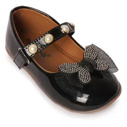 boyz n galz Stones Embellished Butterfly Applique Detailed Ballerinas - Black image 3