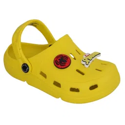 Marvel by Yellow Bee Perforated Clogs With Avengers Featuring Spiderman Charms - Yellow image 3