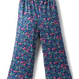 CrayonFlakes Knit Floral Printed Flared Leggings - Blue image 3