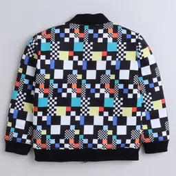 Taffykids Looper Full Sleeves Checked Jacket With Attached Tee - Multi Colour image 5
