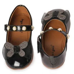 boyz n galz Stones Embellished Butterfly Applique Detailed Ballerinas - Black image 5
